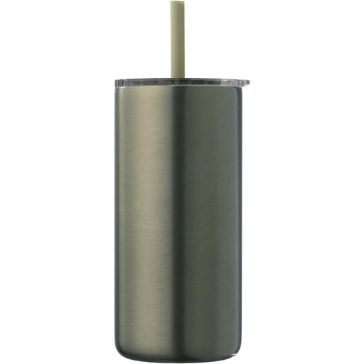 Borealis  Recycling-Edelstahlbecher mit Trinkhalm - 475 ml (Bild 1)