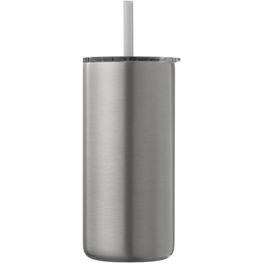 Borealis  Recycling-Edelstahlbecher mit Trinkhalm - 475 ml