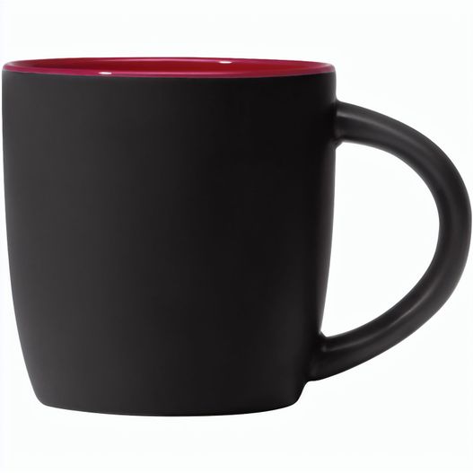 Zanzibar - 355 ml Keramiktasse - Mattschwarz mit Farbeffekt im Innenraum (Bild 1)