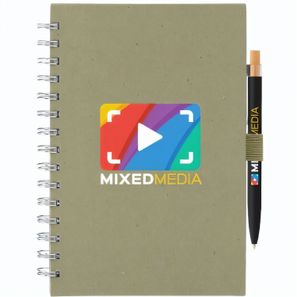 Terra Notizbuch mit Spiral aus recyceltem Milchkarton - A5 und Reborn Kugelschreiber Set