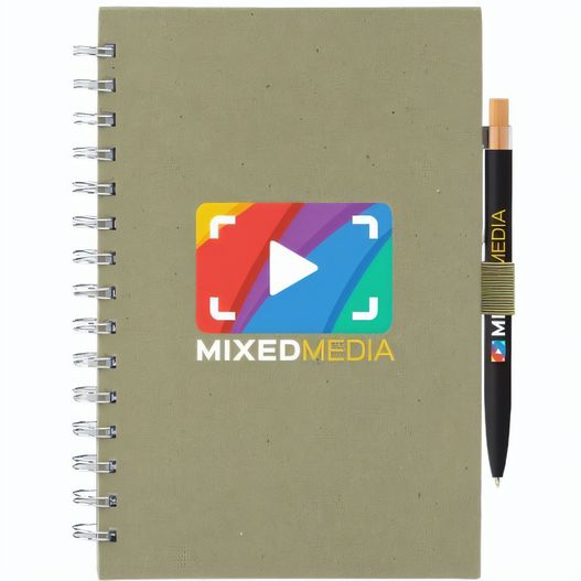 Terra Spiralnotizbuch aus recyceltem Milchkarton - A5 & Reborn Kugelschreiber - Set (Bild 1)