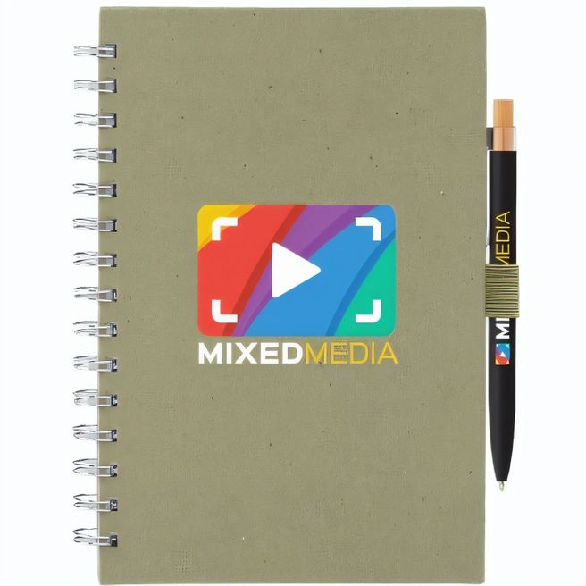 Terra Spiralnotizbuch aus recyceltem Milchkarton - A5 & Reborn Kugelschreiber - Set