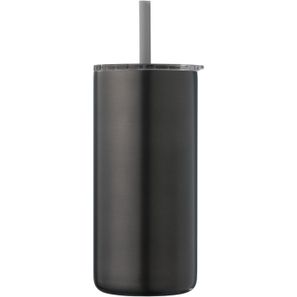 Borealis  Recycling-Edelstahlbecher mit Trinkhalm - 475 ml