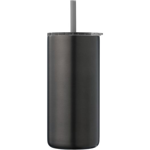 Borealis  Recycling-Edelstahlbecher mit Trinkhalm - 475 ml (Bild 1)