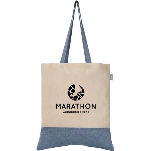 Quebec - Zweifarbige Tragetasche aus recycelter Baumwolle (140 g/m²) (Bild 1)