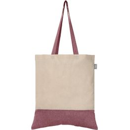 Produktabbildung Quebec - Zweifarbige Tragetasche aus recycelter Baumwolle (140 g/m²) Quebec - Zweifarbige Tragetasche aus recycelter Baumwolle (140 g/m²)