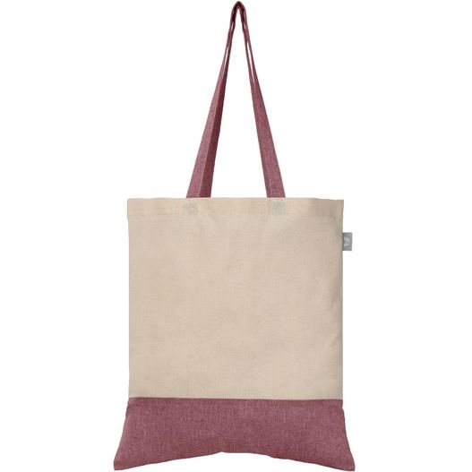 Produktabbildung Quebec - Zweifarbige Tragetasche aus recycelter Baumwolle (140 g/m²) Quebec - Zweifarbige Tragetasche aus recycelter Baumwolle (140 g/m²) (Bild 1)