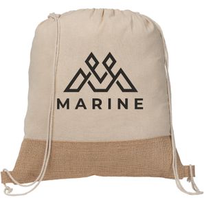 Rio Kollektion - Rucksack mit Kordelzug aus recycelter Baumwolle und Jute (140 g/m²)