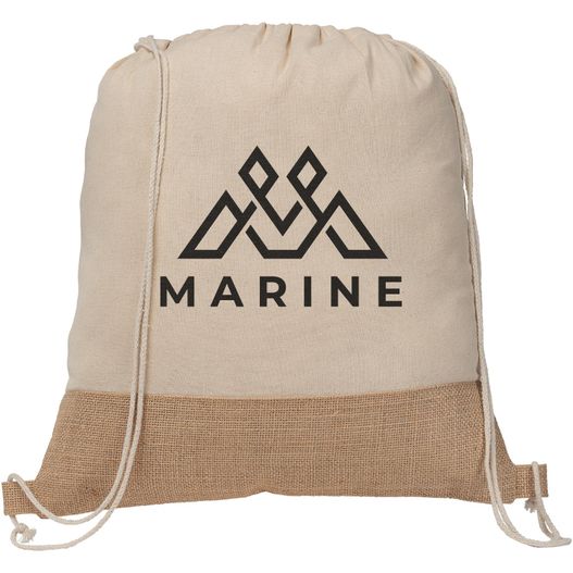 Rio Kollektion - Rucksack mit Kordelzug aus recycelter Baumwolle und Jute (140 g/m²) (Bild 1)
