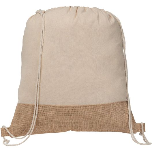 Rio™ Rucksack mit Kordelzug aus recycelter Baumwolle und Jute (140 g/m²) (Bild 1)