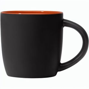 Zanzibar - 350 ml Keramiktasse - Mattschwarz mit Farbeffekt im Innenraum