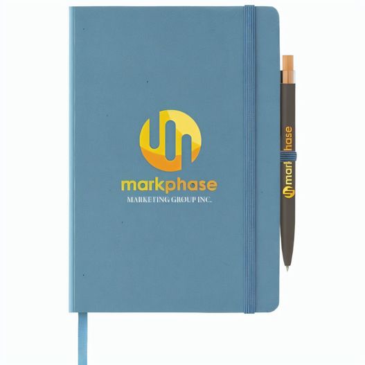 Terra Notizbuch mit festem Einband aus recyceltem Milchkarton - A5 und Reborn Kugelschreiber Set (Bild 1)