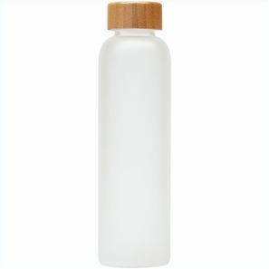 Lucerne - 590 ml Borosilikat-Glasflasche in Milchglasoptik mit Bambus-Deckel