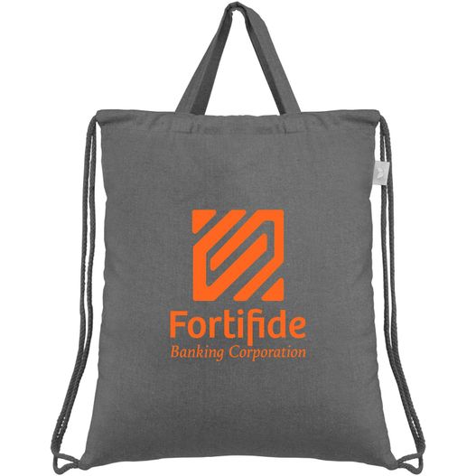 Produktabbildung Palma - Rucksack & Tragetasche mit Kordelzug aus recycelter Baumwolle (140 g/m²) Palma - Rucksack & Tragetasche mit Kordelzug aus recycelter Baumwolle (140 g/m²) (Bild 1)