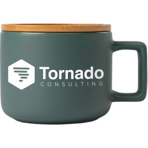 Café Virtuoso - 355 ml Keramiktasse mit Bambus-Deckel