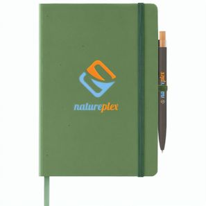 Terra Notizbuch mit festem Einband aus recyceltem Milchkarton - A5 und Reborn Kugelschreiber Set