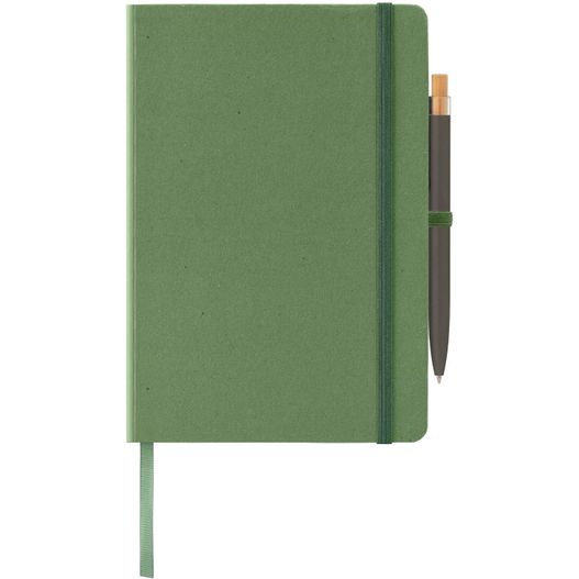 Terra Notizbuch mit festem Einband aus recyceltem Milchkarton - A5 und Reborn Kugelschreiber Set (Bild 1)