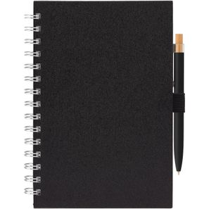 Terra Notizbuch mit Spiral aus recyceltem Milchkarton - A5 und Reborn Kugelschreiber Set
