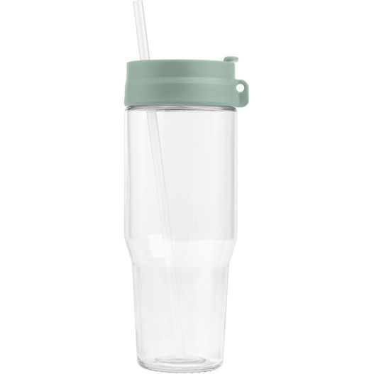 Produktabbildung Polar Zweifarbiger Recycling-Glasbecher mit Trinkhalm - 1 L Polar Zweifarbiger Recycling-Glasbecher mit Trinkhalm - 1 L (Bild 1)