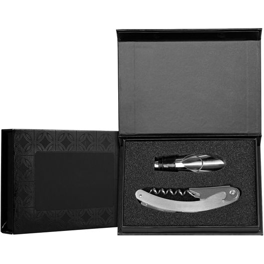 Raven Weinset aus Edelstahl und Silikon inkl. Geschenkbox - 2-tlg. (Bild 1)