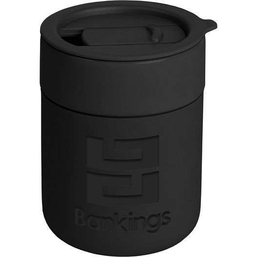 Obsidian - 295 ml Matte Keramik- und Silikonbecher mit Deckel (Bild 1)