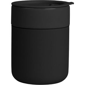 Obsidian - 270 ml Matte Keramik- und Silikonbecher mit Deckel