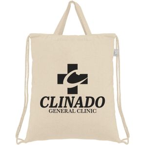 Palma - Rucksack & Tragetasche mit Kordelzug aus recycelter Baumwolle (140 g/m²)