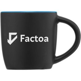 Zanzibar - 350 ml Keramiktasse - Mattschwarz mit Farbeffekt im Innenraum