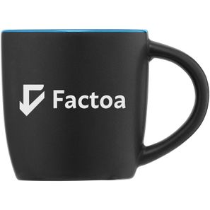 Zanzibar - 350 ml Keramiktasse - Mattschwarz mit Farbeffekt im Innenraum