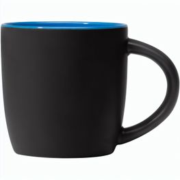 Zanzibar - 350 ml Keramiktasse - Mattschwarz mit Farbeffekt im Innenraum