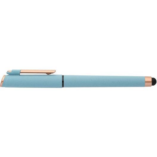 York Kugelschreiber mit bronzefarbenen Akzenten und Stylus aus recyceltem Kunststoff (Bild 1)