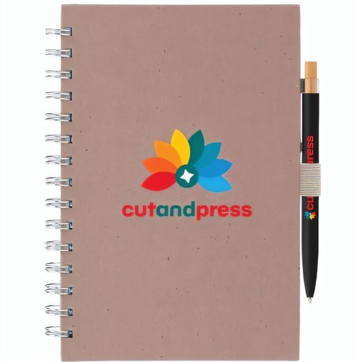 Terra Spiralnotizbuch aus recyceltem Milchkarton - A5 & Reborn Kugelschreiber - Set (Bild 1)