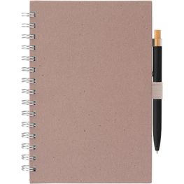 Terra Notizbuch mit Spiral aus recyceltem Milchkarton - A5 und Reborn Kugelschreiber Set