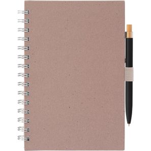 Terra Notizbuch mit Spiral aus recyceltem Milchkarton - A5 und Reborn Kugelschreiber Set