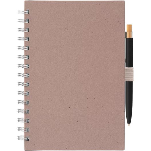Produktabbildung Terra Notizbuch mit Spiral aus recyceltem Milchkarton - A5 und Reborn Kugelschreiber Set Terra Notizbuch mit Spiral aus recyceltem Milchkarton - A5 und Reborn Kugelschreiber Set (Bild 1)