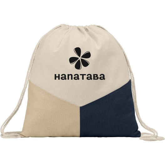 Triad - Mehrfarbige Kordelzugtasche aus recycelter Baumwolle (Bild 1)