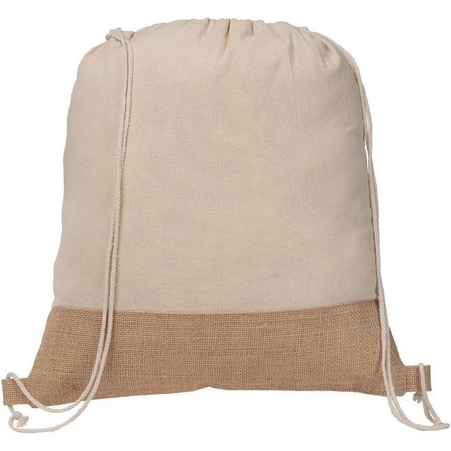Rio™ Rucksack mit Kordelzug aus recycelter Baumwolle und Jute (140 g/m²)