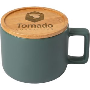 Café Virtuoso - 355 ml Keramiktasse mit Bambus-Deckel