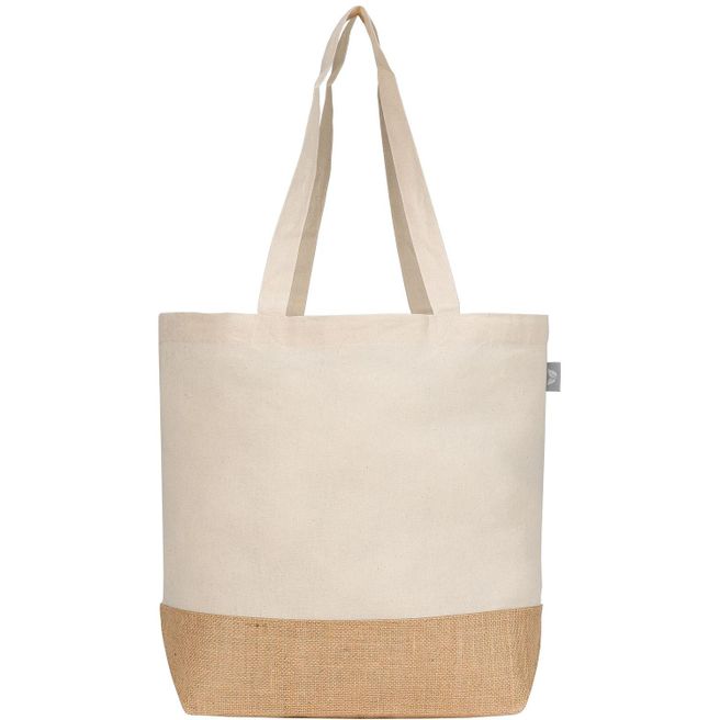 Produktabbildung Rio Kollektion - Shopping-Tragetasche aus recycelter Baumwolle und Jute (140 g/m²) Rio Kollektion - Shopping-Tragetasche aus recycelter Baumwolle und Jute (140 g/m²)