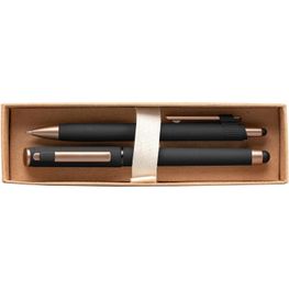 York Kugelschreiber-Geschenkset mit bronzefarbenen Akzenten aus recyceltem Kunststoff inkl. verzierter Geschenkbox