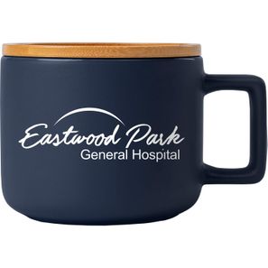 Café Virtuoso - 355 ml Keramiktasse mit Bambus-Deckel