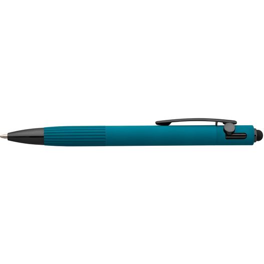 Saga Kugelschreiber mit Druckmechanismus und Stylus aus recyceltem Aluminium (Bild 1)