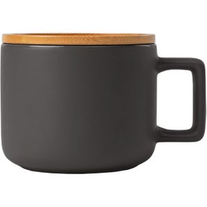 Café Virtuoso - 355 ml Keramiktasse mit Bambus-Deckel
