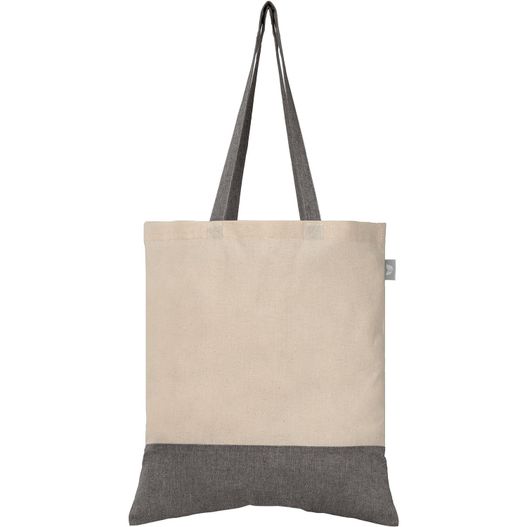 Produktabbildung Quebec - Zweifarbige Tragetasche aus recycelter Baumwolle (140 g/m²) Quebec - Zweifarbige Tragetasche aus recycelter Baumwolle (140 g/m²) (Bild 1)