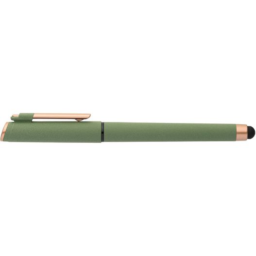 York Kugelschreiber mit bronzefarbenen Akzenten und Stylus aus recyceltem Kunststoff (Bild 1)