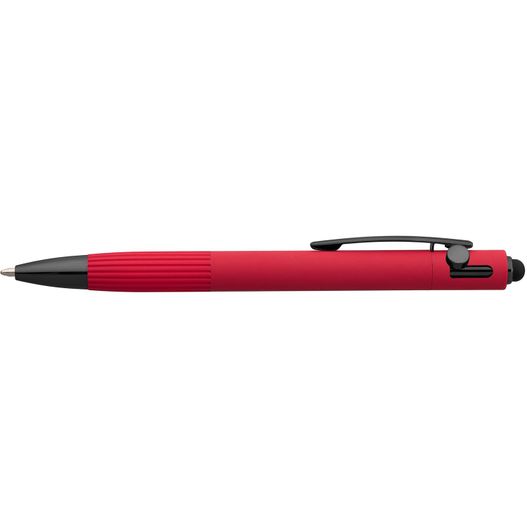 Saga Kugelschreiber mit Druckmechanismus und Stylus aus recyceltem Aluminium (Bild 1)