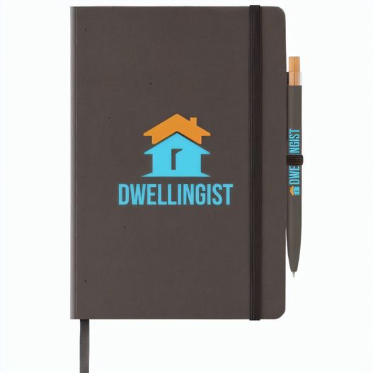 Terra Notizbuch mit festem Einband aus recyceltem Milchkarton - A5 und Reborn Kugelschreiber Set (Bild 1)