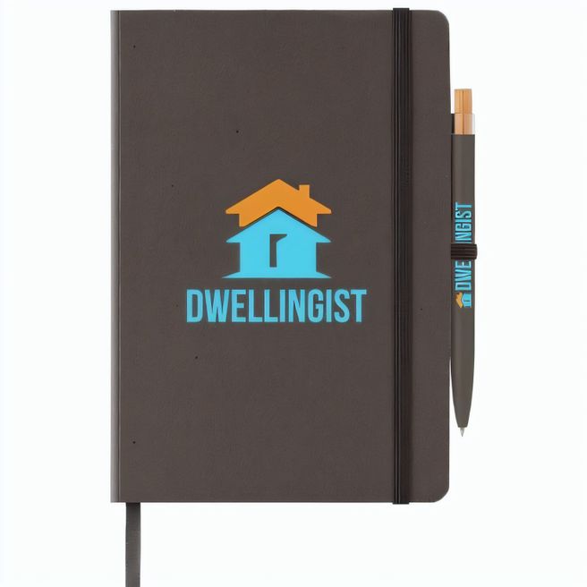 Terra Notizbuch mit festem Einband aus recyceltem Milchkarton - A5 und Reborn Kugelschreiber Set