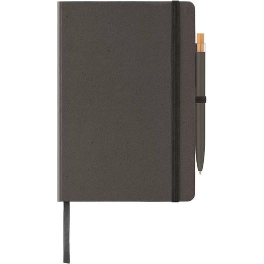 Terra Notizbuch mit festem Einband aus recyceltem Milchkarton - A5 und Reborn Kugelschreiber Set (Bild 1)