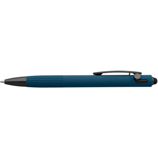 Saga Kugelschreiber mit Druckmechanismus und Stylus aus recyceltem Aluminium (Bild 1)